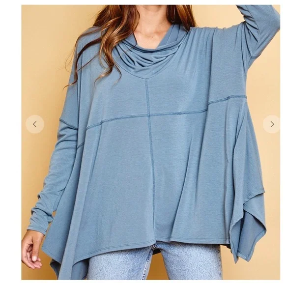 33 Boho Fabulous Reverse Stitch Hoodie Top - Picture 3 of 4